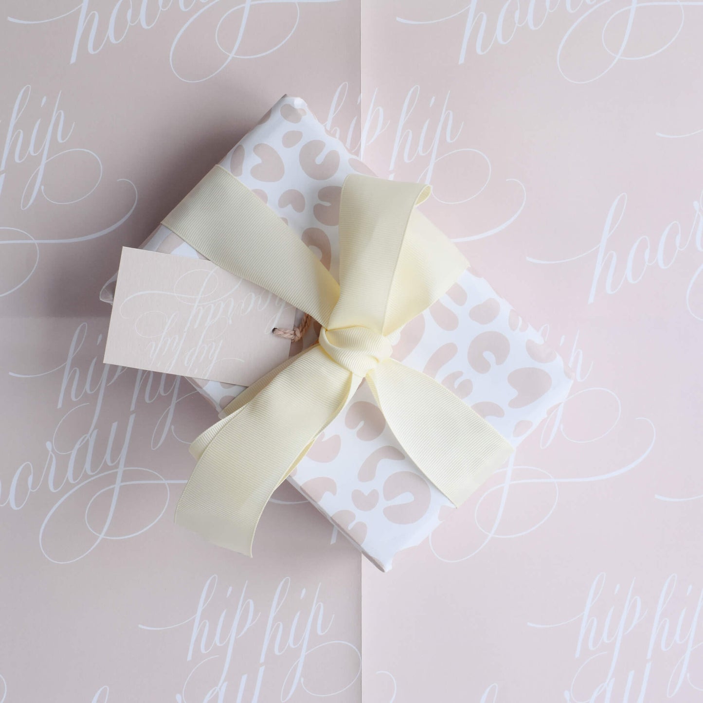 Blush Pink Hip Hip Hooray Gift Wrap