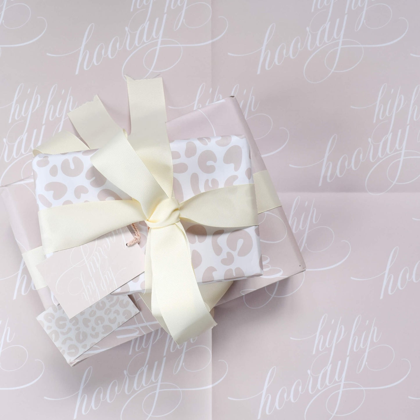 Blush Pink Hip Hip Hooray Gift Wrap