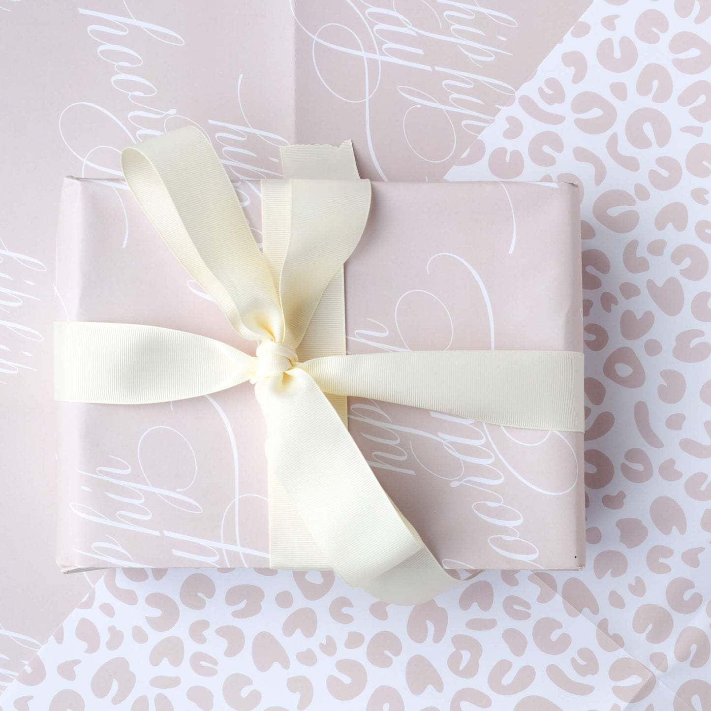 Blush Pink Hip Hip Hooray Gift Wrap