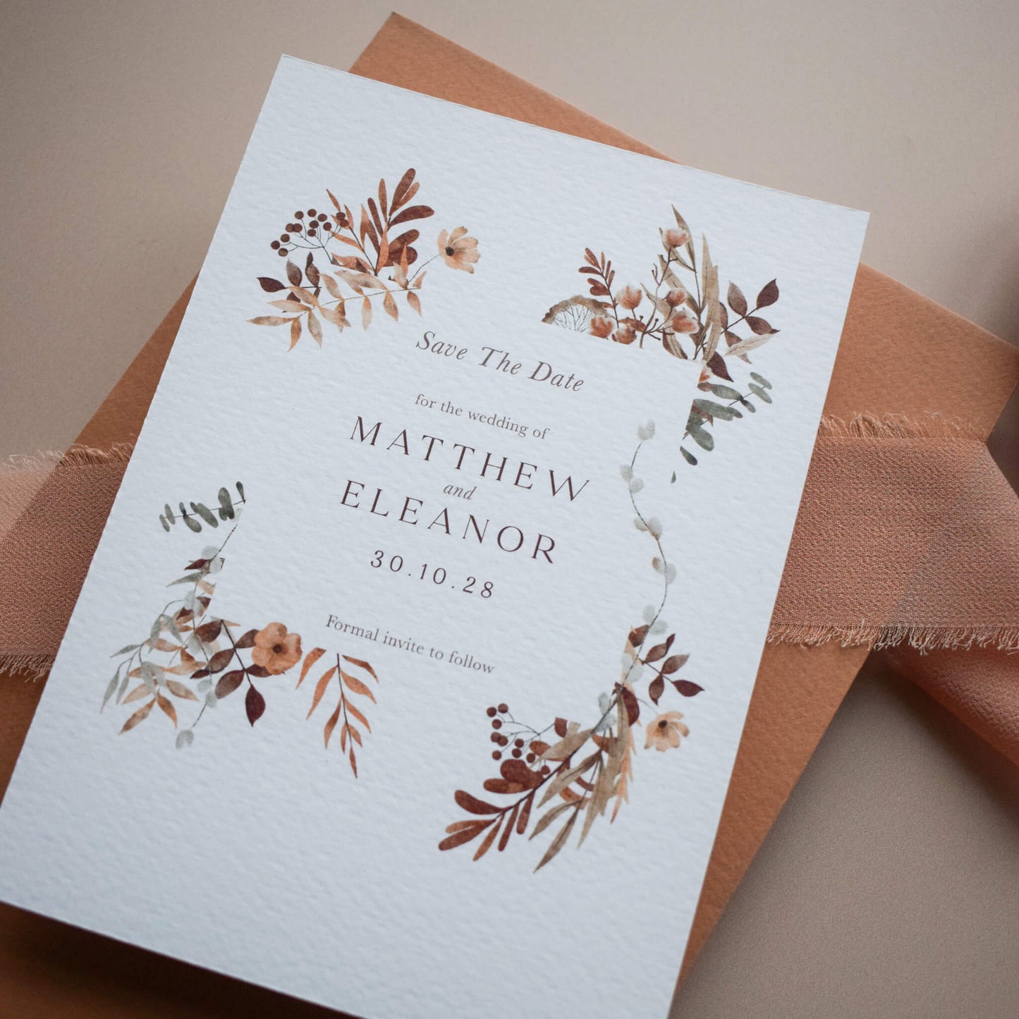 The Boho Verdant Save The Date Sample