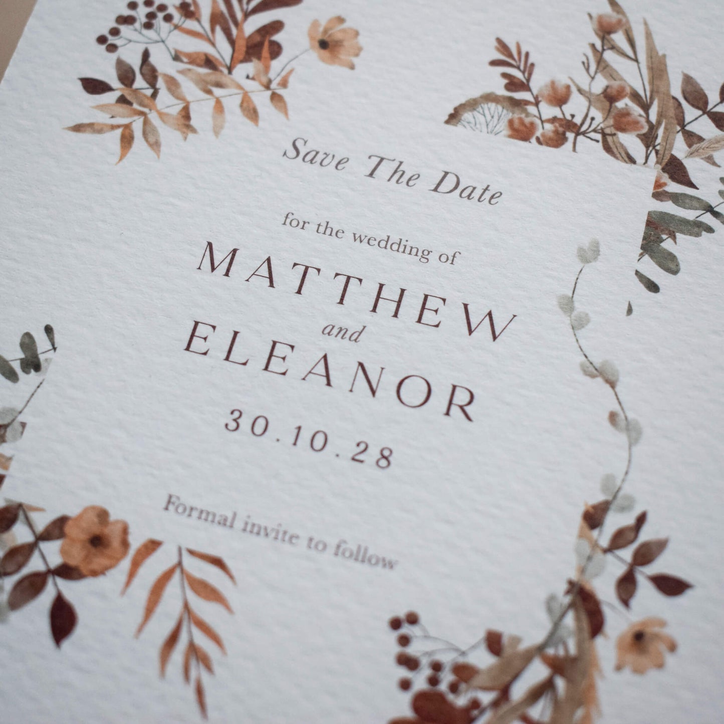The Boho Verdant Save The Date Sample