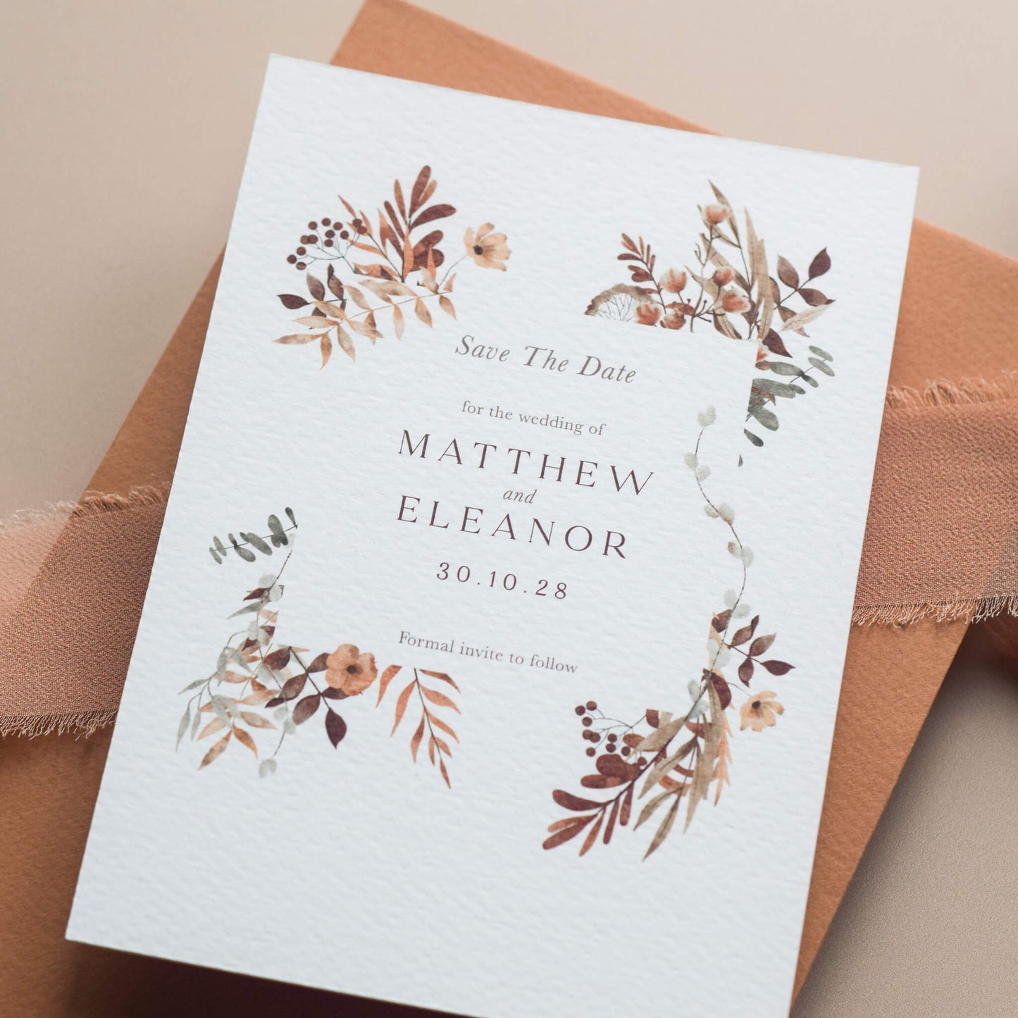 The Boho Verdant Save The Date Sample