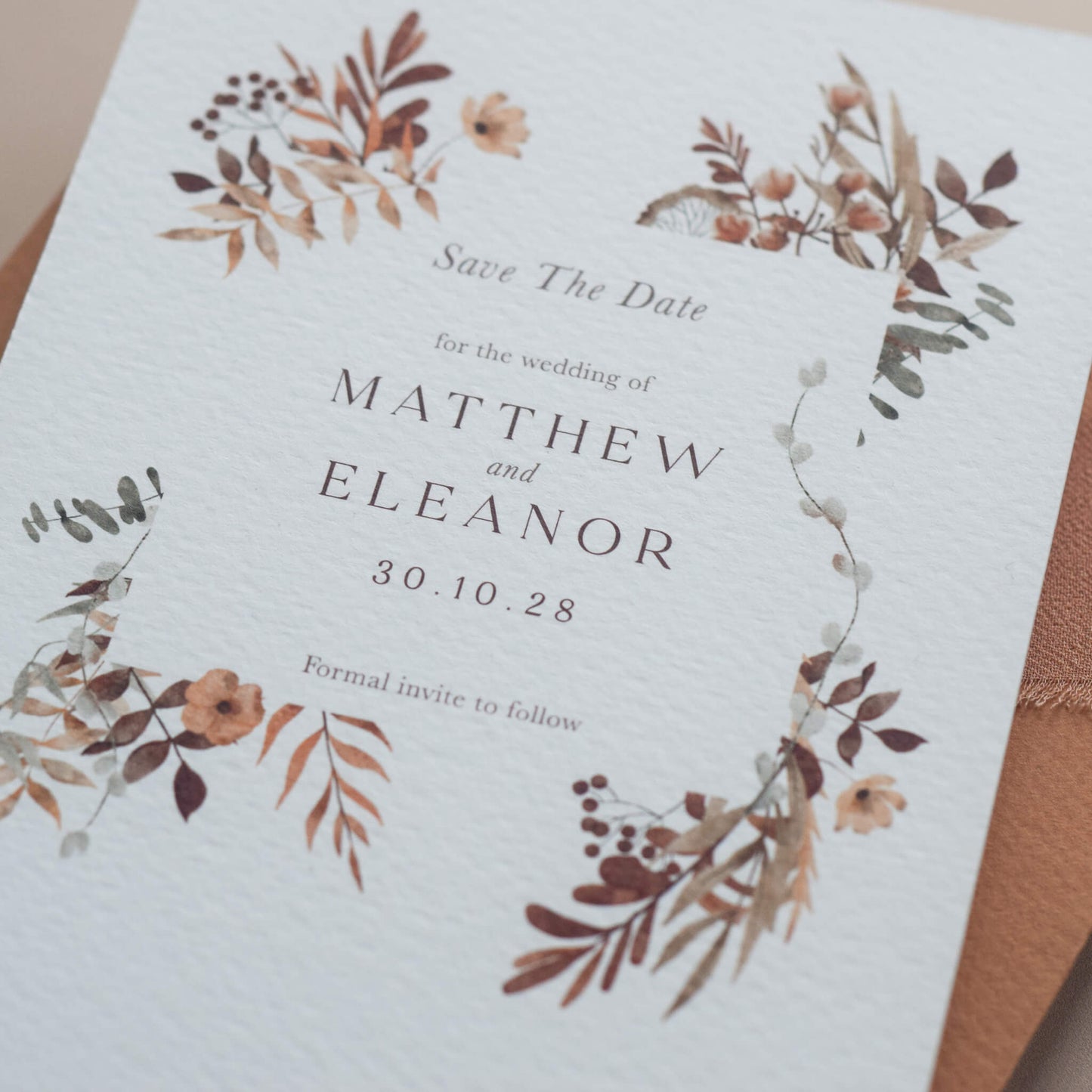 The Boho Verdant Save The Date Sample
