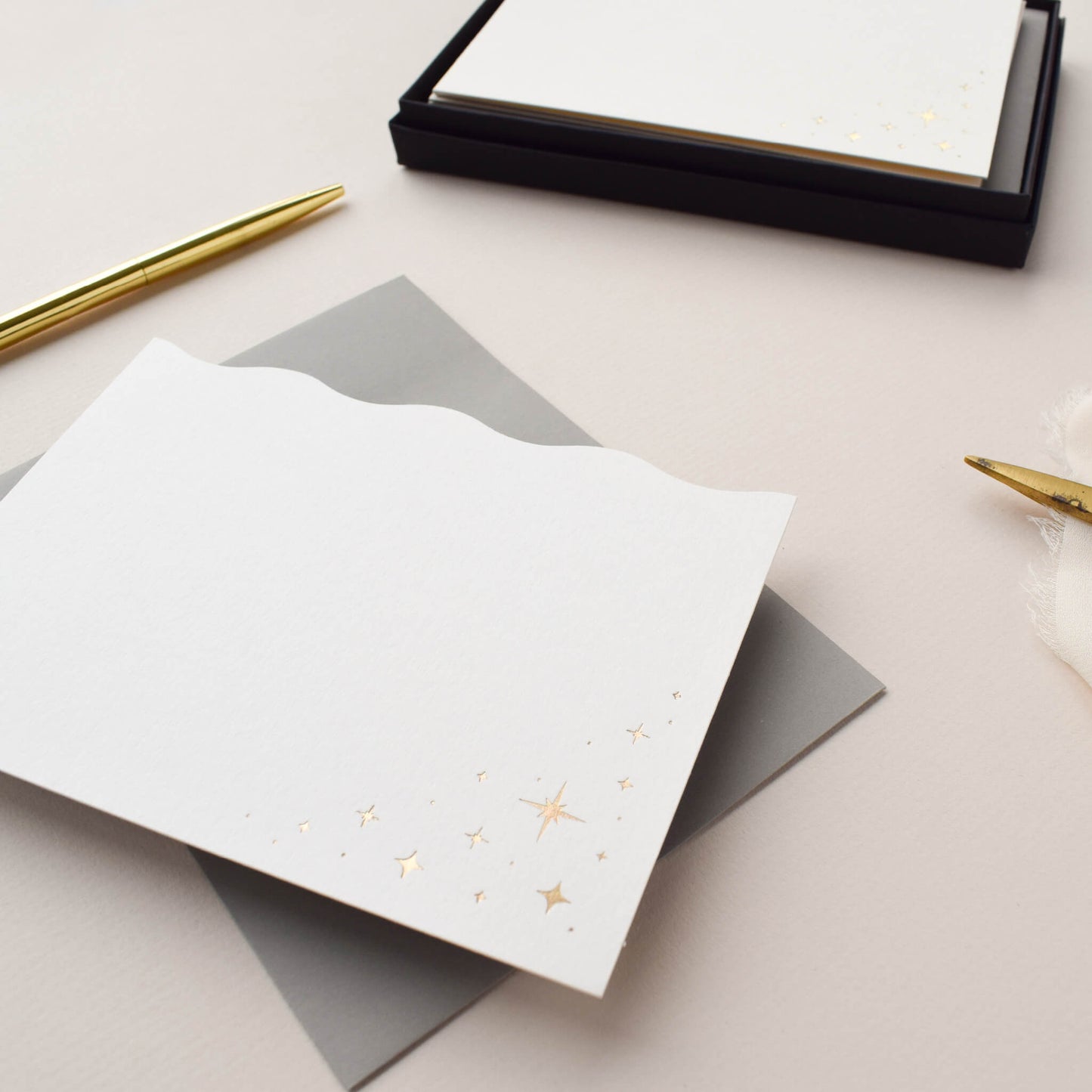 Gold Stars Luxury Notecards