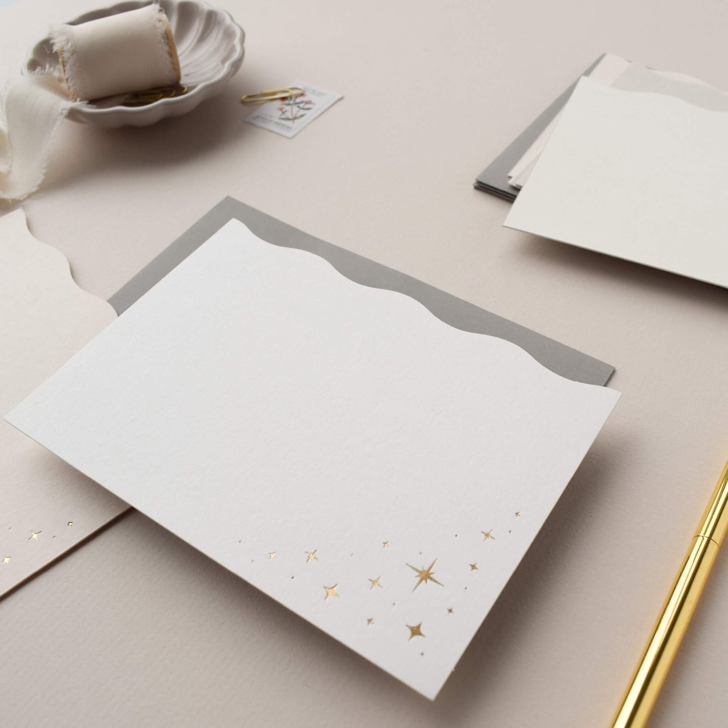 Gold Stars Luxury Notecards