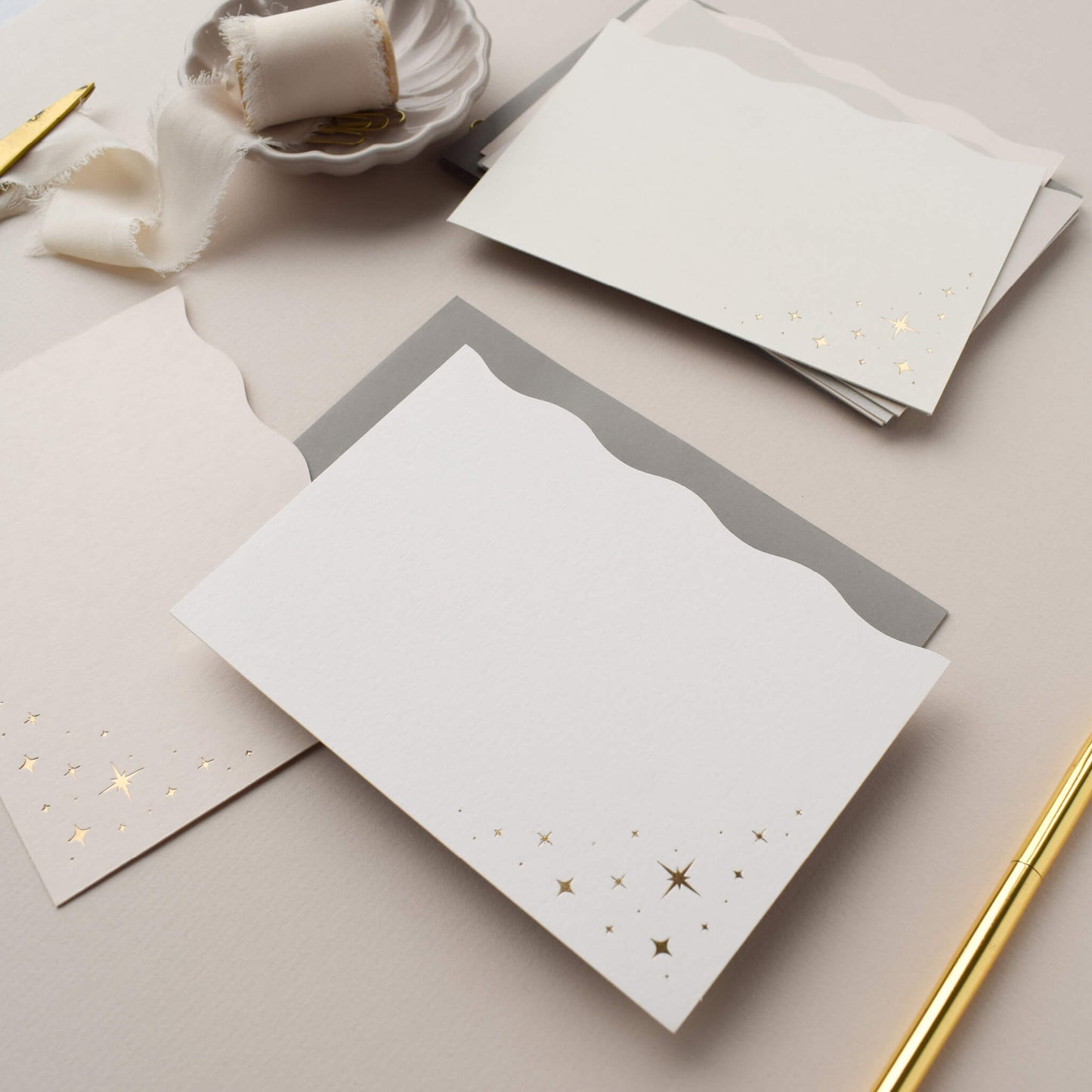 Gold Stars Luxury Notecards