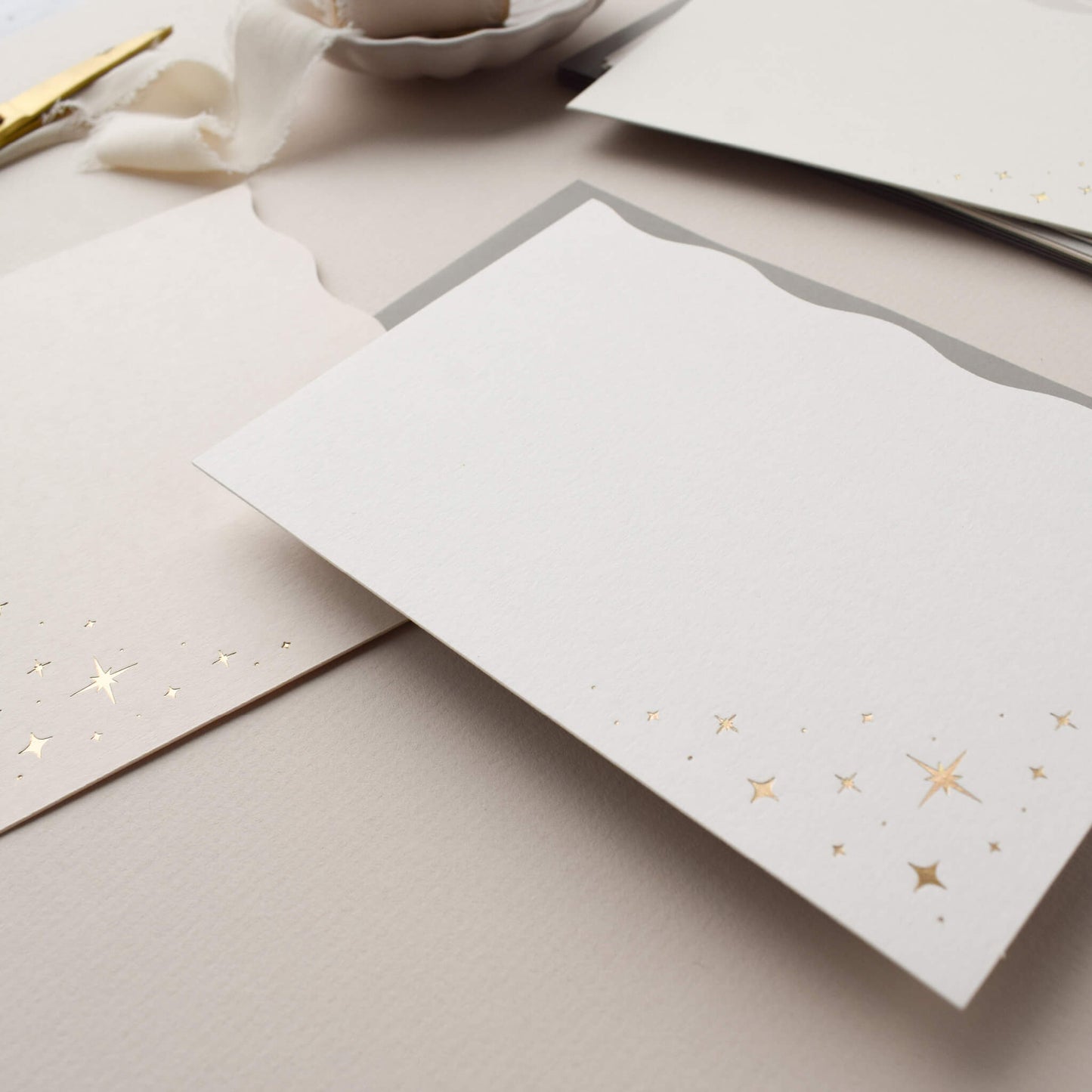 Gold Stars Luxury Notecards