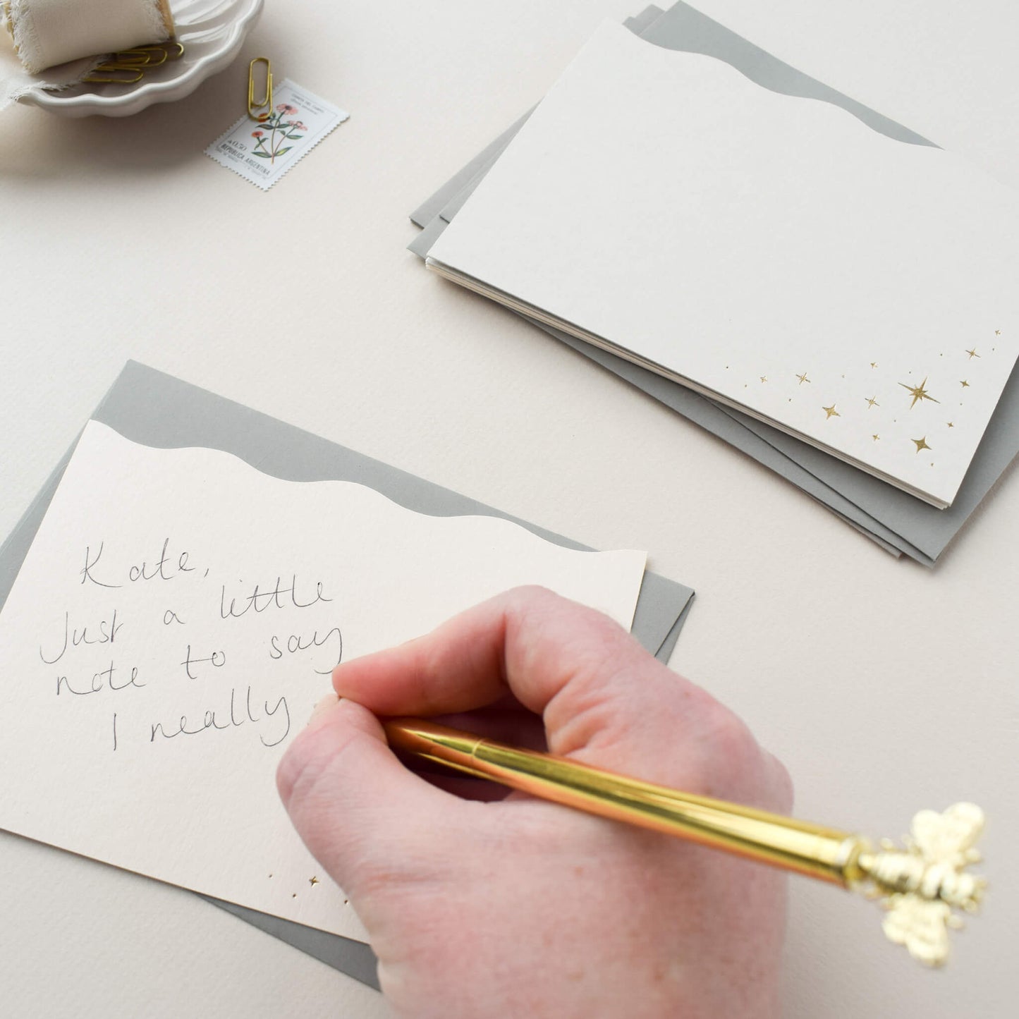 Gold Stars Luxury Notecards