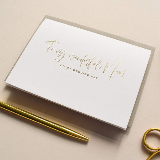 To My Wonderful Mum On My Wedding Day