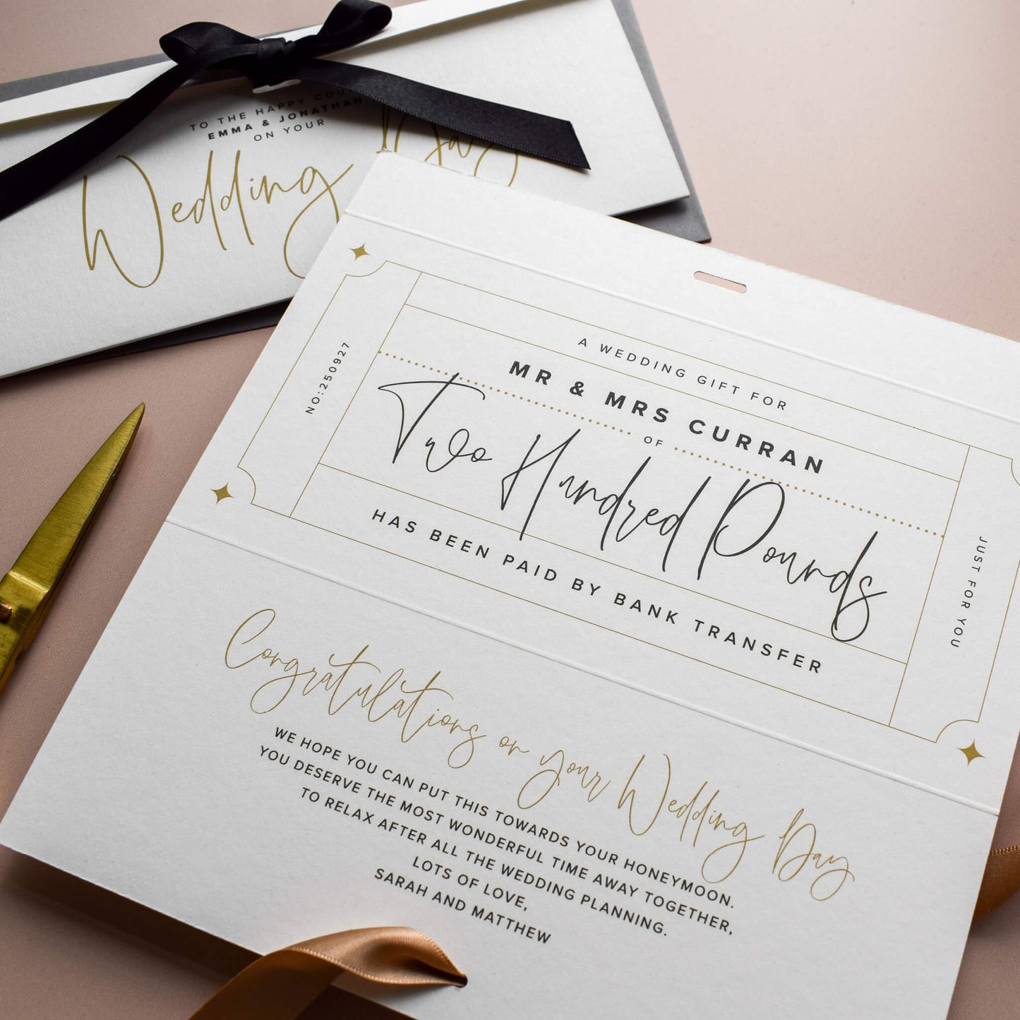 Personalised Wedding Day Gift Voucher