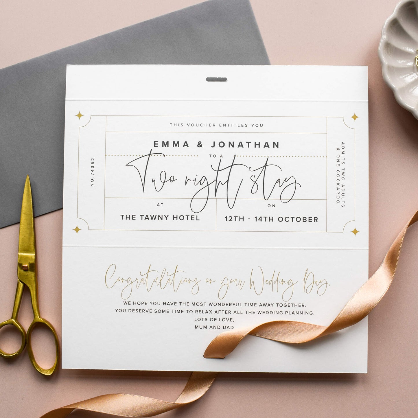 Personalised Wedding Day Gift Voucher