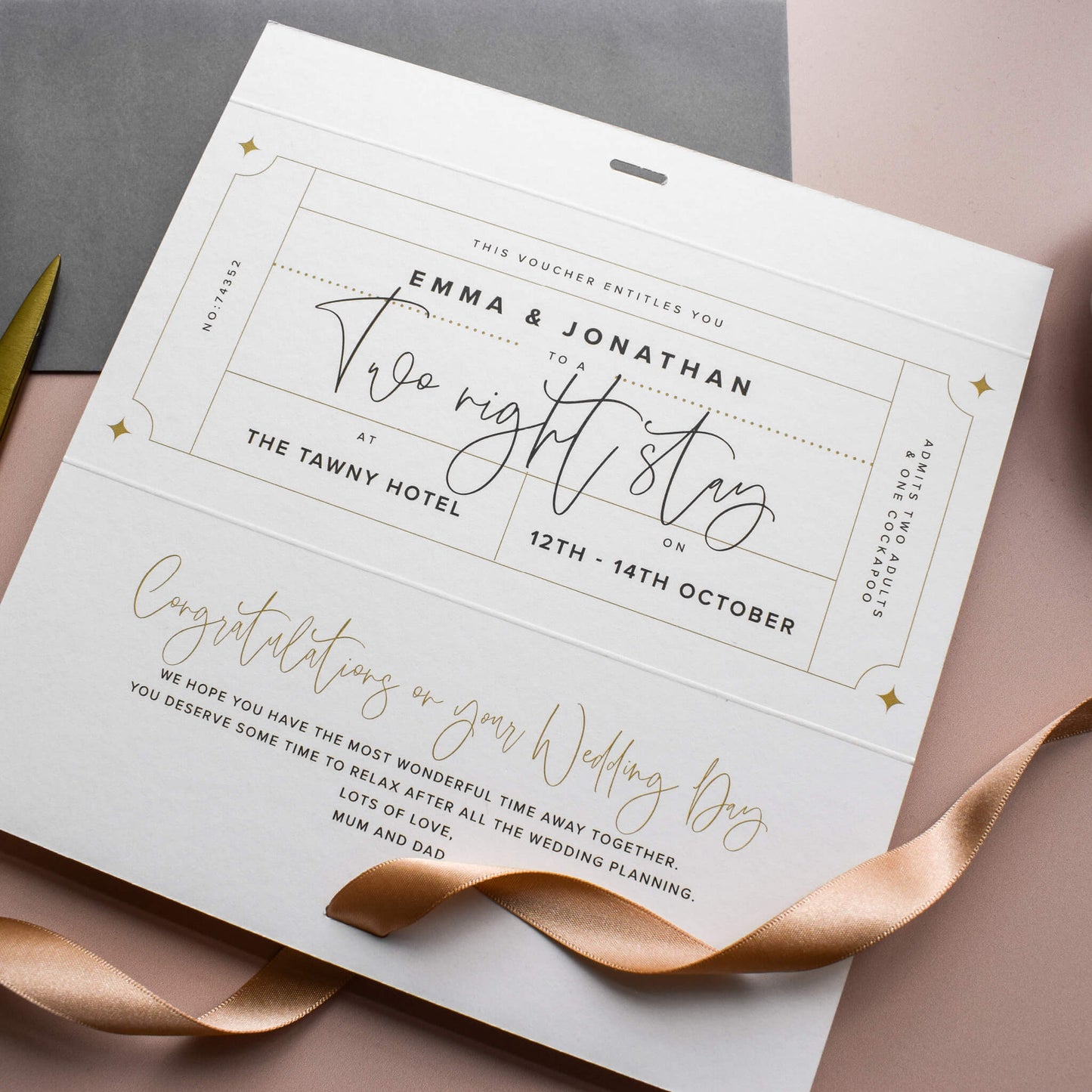 Personalised Wedding Day Gift Voucher